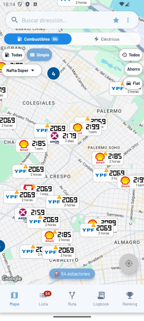 Mapa de Combustibles Líquidos Donde Cargar